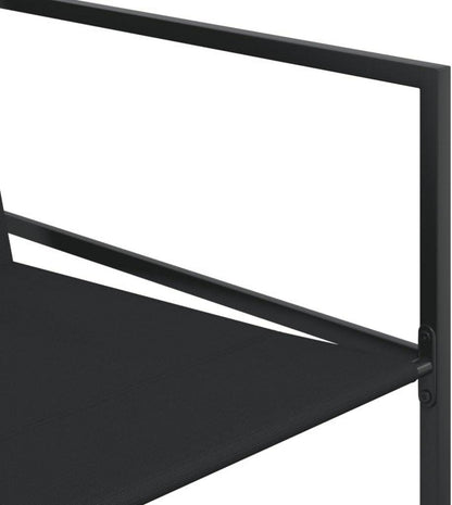 Garten Essgruppe Set 5-TLG. Tisch 4 Stühle Schwarz Textilene
