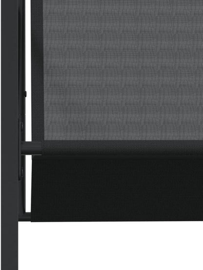 vidaXL Gartenmöbel Set 5-TLG. Tisch 4 Stühle Schwarz Textilene