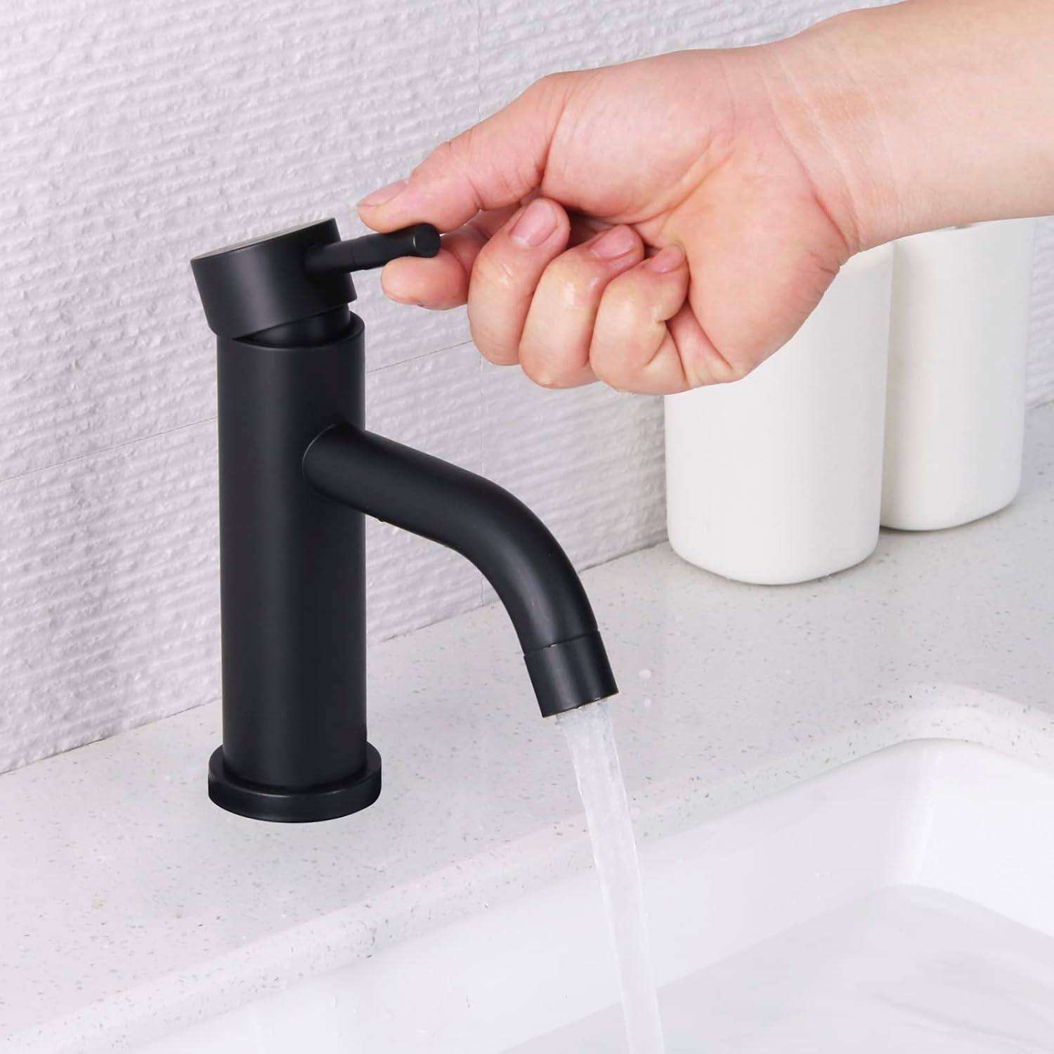 Moderne Schwarz Edelstahl Bad Wasserhahn mit Keramik Kartusche