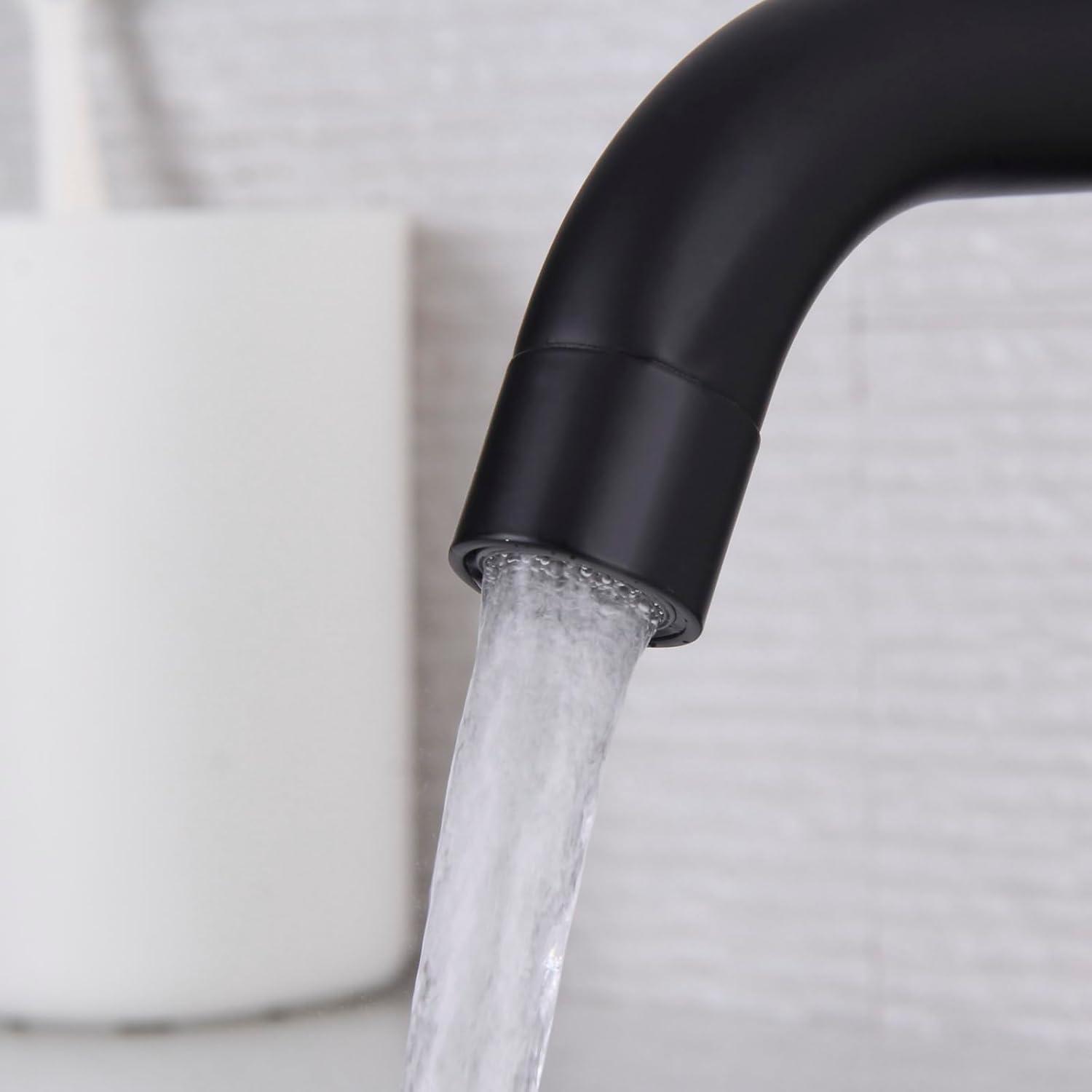 Moderne Einhand Wasserhahn Bad Edelstahl Schwarz Keramik Kartusche