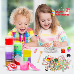Adventskalender für Kinder mit Schleim DIY Set, Weihnachtskalender