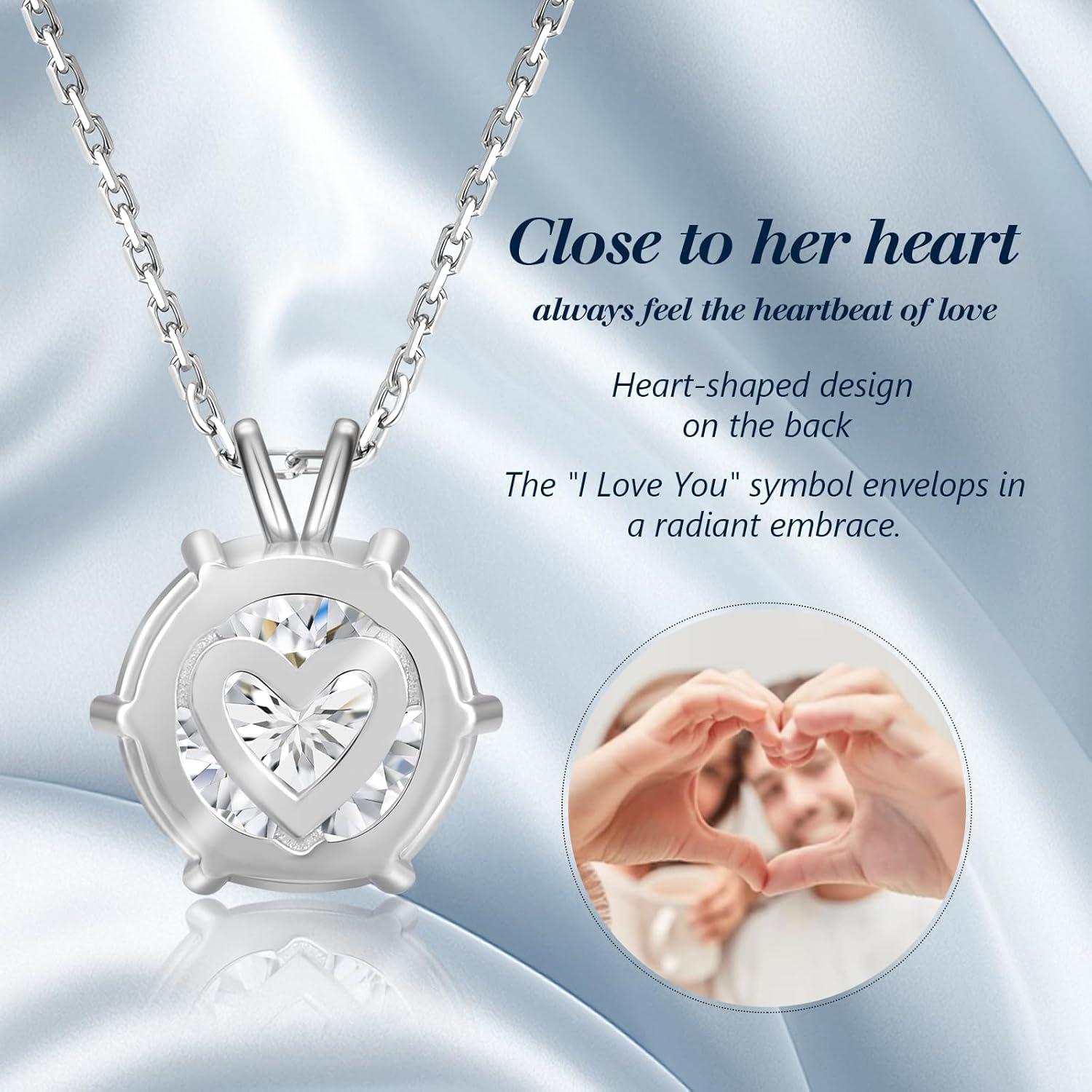 Moissanit Diamant Kette Damen 925 Silber Anhänger VVS1 D, 2,0