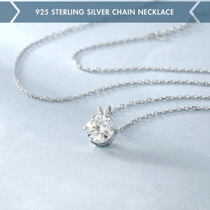 Moissanite Diamant Anhänger Halskette Damen Silber 925, VVS1 D 2 CT, verstellbar