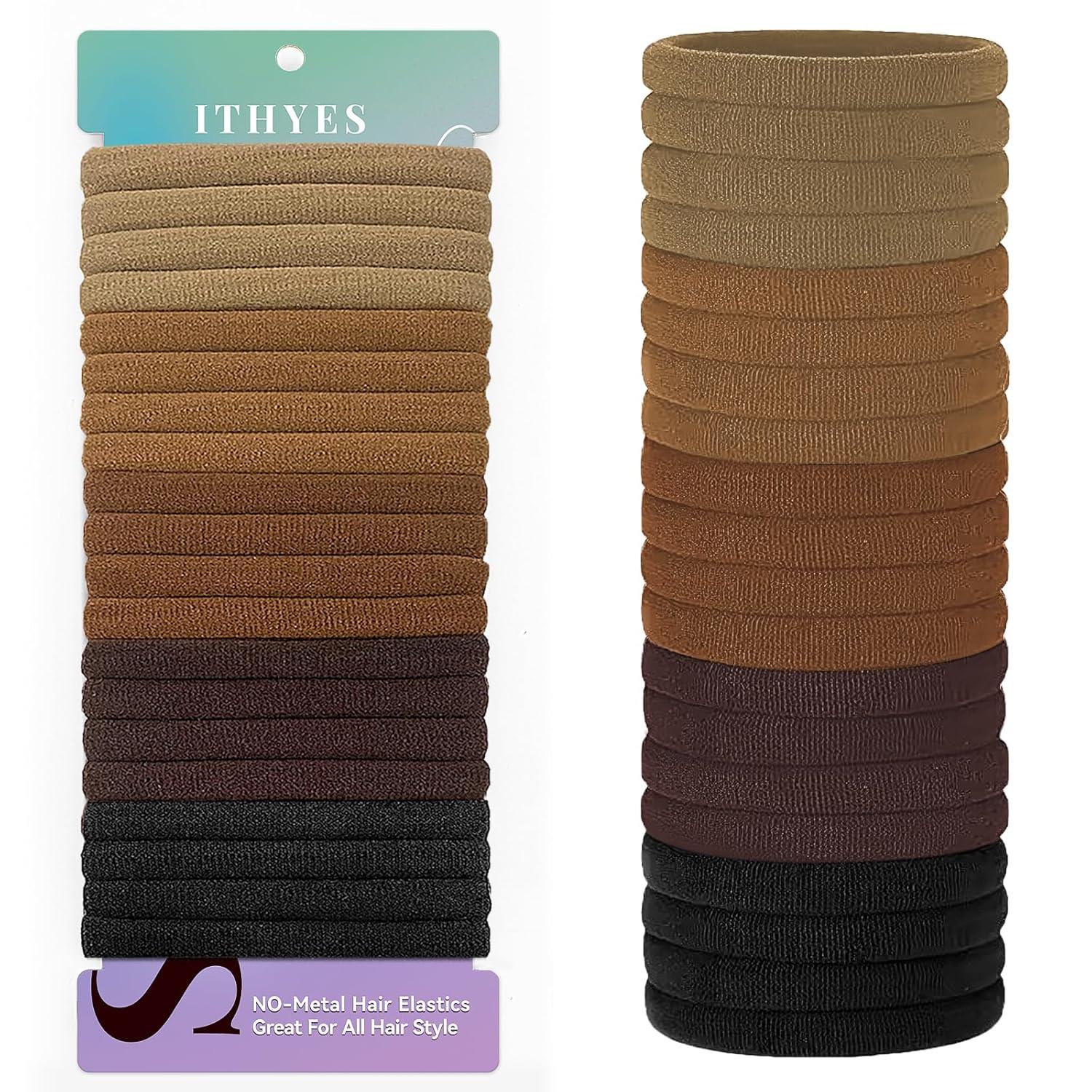 20er Set Schwarze Haargummis Scrunchies Elastisch Spiral Zopfgummi
