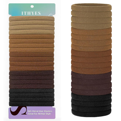 20er Set Schwarze Haargummis Scrunchies Elastisch Spiral Zopfgummi