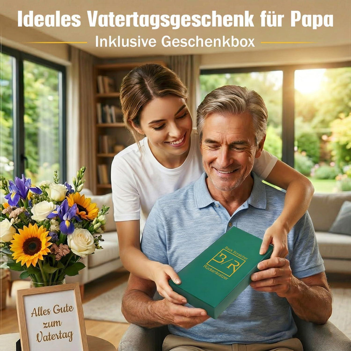 Rückenkratzer Ausziehbar mit 5 Aufsätzen – Perfektes Geschenk für Männer