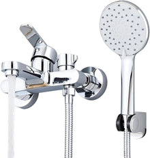 Badewannenarmatur Wandmontage mit Handbrause Mischbatterie Duschkopf