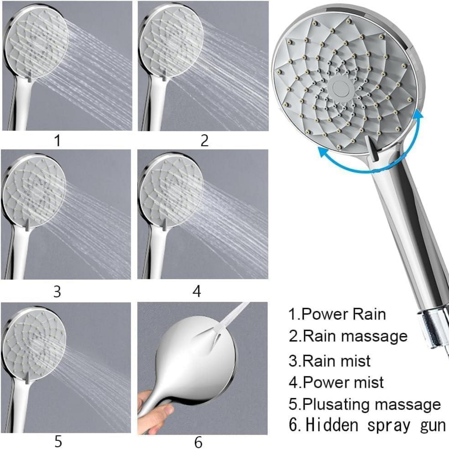 Badewannenarmatur Wandmontage mit Handbrause Mischbatterie Duschkopf