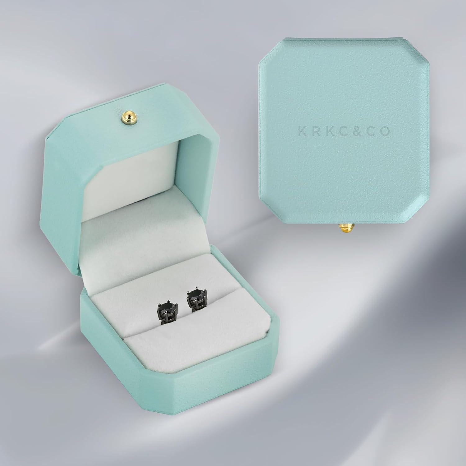 Moissanite Ohrringe Silber 925 3,0 Karat Schwarz Solitär Ohrschmuck