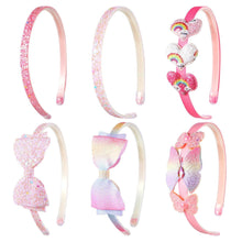 Glitzer Haarreifen Schleife Stirnbänder 6er Set Accessoires