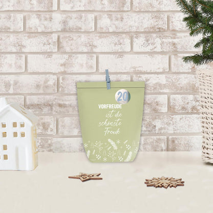 Adventskalender zum Befüllen Kraftpapier Schwarz DIY