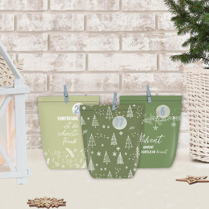 Adventskalender zum Befüllen Kraftpapier Schwarz DIY