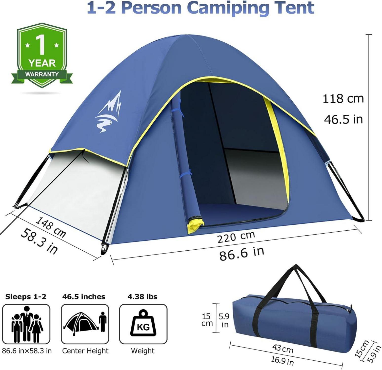 UCANFIX Campingzelt Kuppelzelt 2 Personen Familienzelt Outdoor