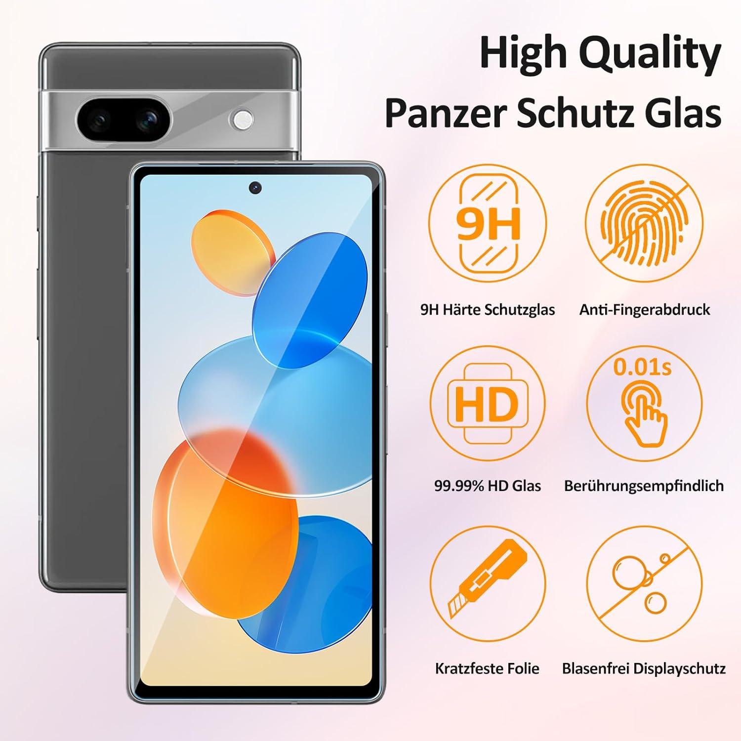 Panzerfolie 9H HD für Google Pixel 7A, Displayschutz 4K UHD