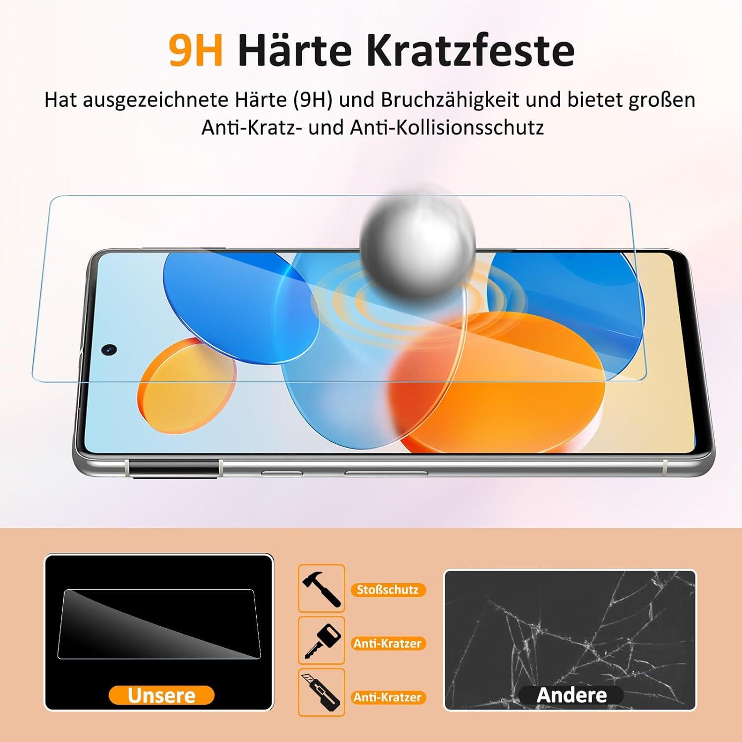 Agedate Panzerglas Google Pixel 7A Schutzfolie 4K HD 9H 2+2 Stück Kamera Display