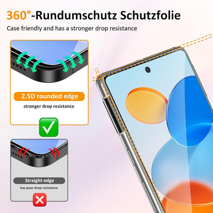 Agedate Panzerglas Google Pixel 7A Schutzfolie 4K HD 9H 2+2 Stück Kamera Display