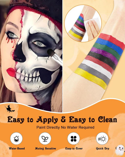 Halloween Schminke Set 9 Farben Bodypainting Narbenwachs Kunstblut