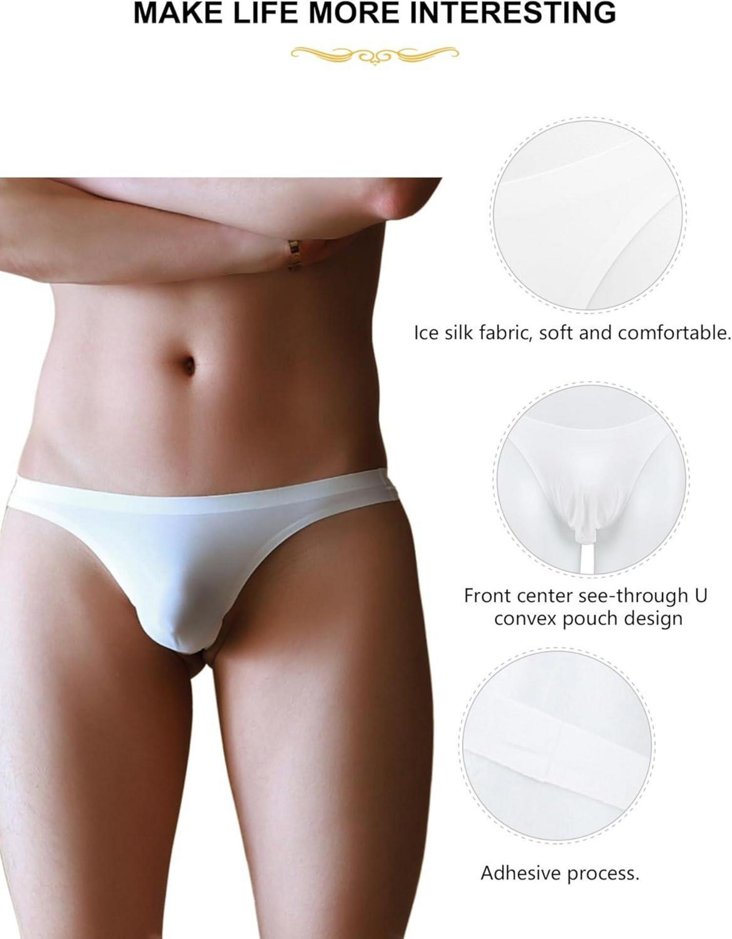 Sexy Transparente Herren T-Back String Tanga Unterwäsche White