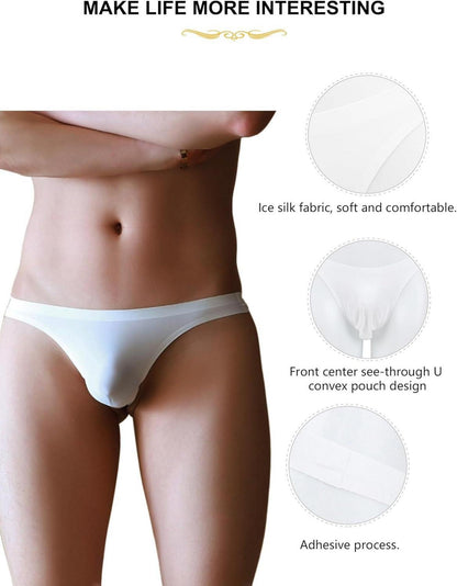 Sexy Transparente Herren T-Back String Tanga Unterwäsche White