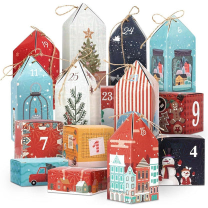 Adventskalender 2024 DIY Weihnachtskalender 25 Häuser