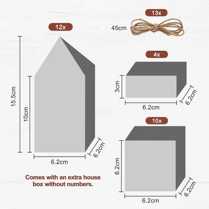 Adventskalender 2024 DIY Weihnachtskalender 25 Häuser