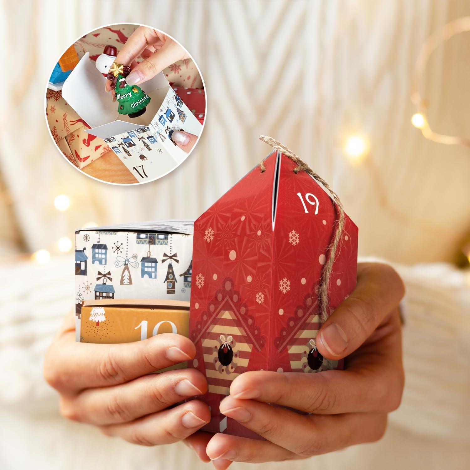 Adventskalender zum Befüllen Haus Kartons DIY Weihnachtskalender 2024