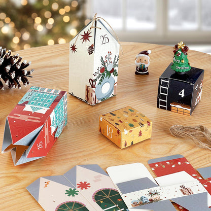 Adventskalender zum Befüllen Haus Karton DIY Weihnachtskalender 2024 Geschenk Tüten Kinder Frauen