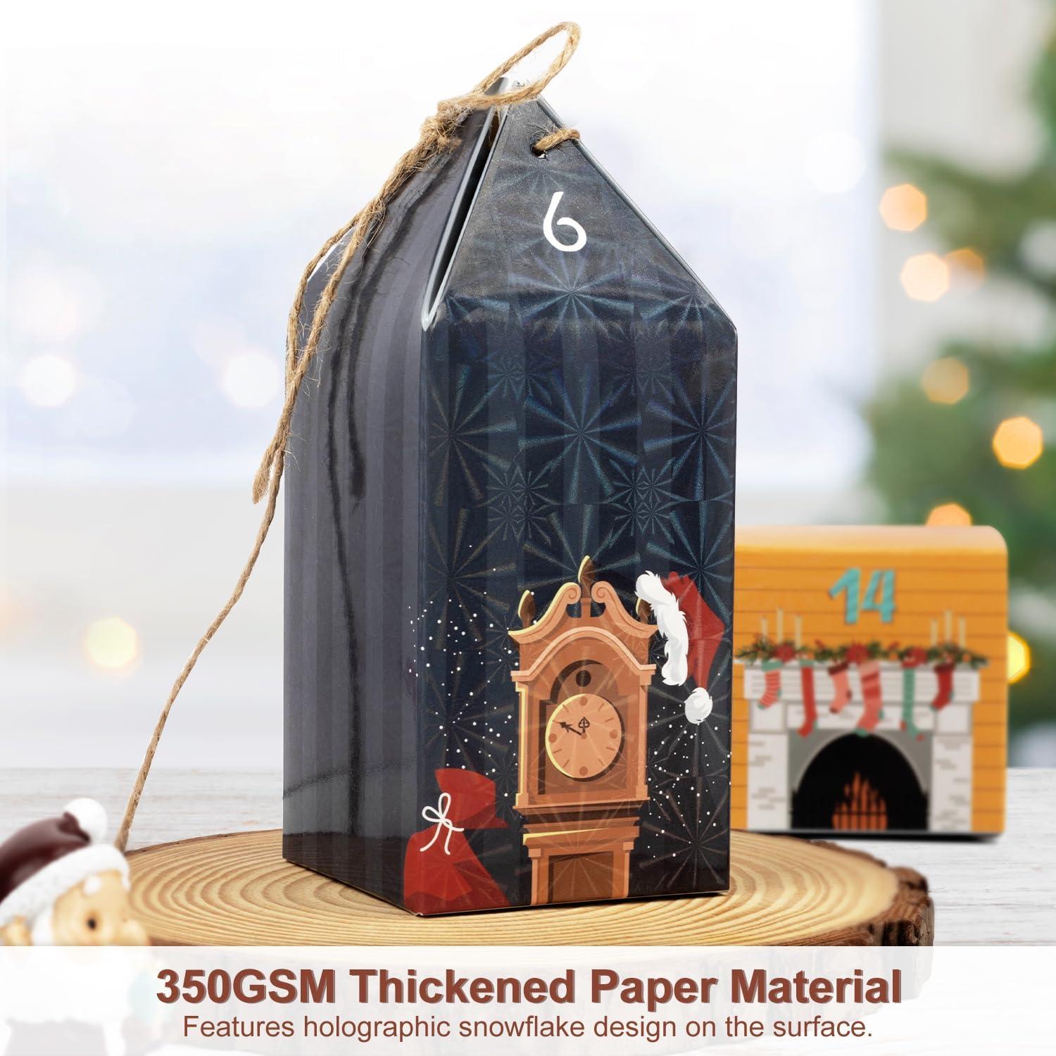 Adventskalender DIY Geschenk Tüten 25 Häuser Kartons 2024 Weihnachtskalender