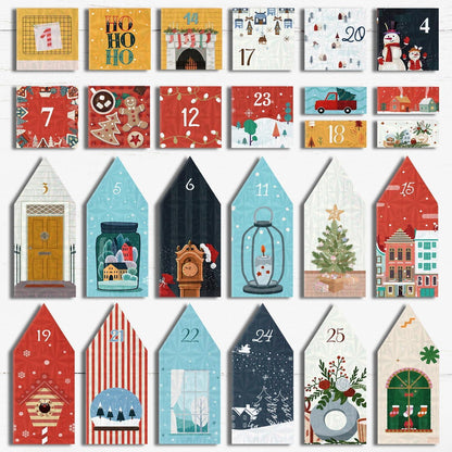Adventskalender zum Befüllen Haus Karton DIY Weihnachtskalender 2024 Geschenk Tüten Kinder Frauen