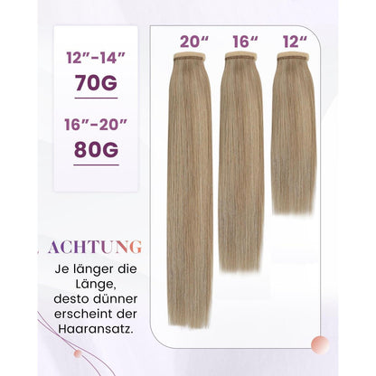 Echthaar Pferdeschwanz Blond Haarverlängerung Zopf 30cm