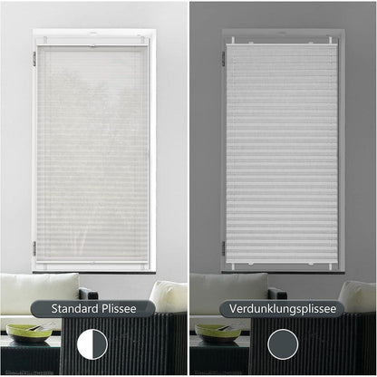 Plissee ohne Bohren Verdunkelung für Fenster Thermo 80x230cm