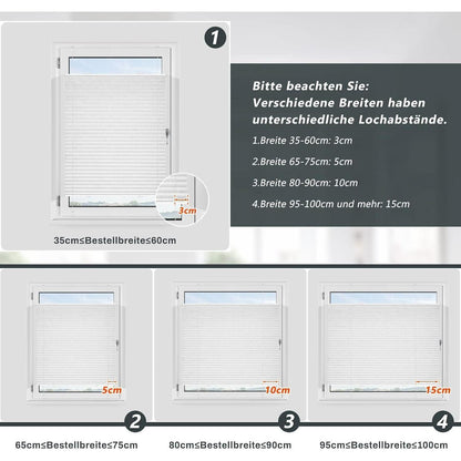 Plissee ohne Bohren Verdunkelung für Fenster Thermo 80x230cm