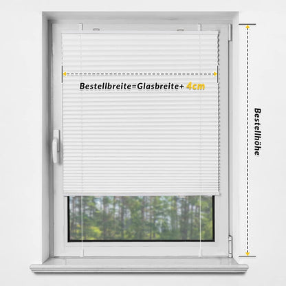 Plissee ohne Bohren Verdunkelung für Fenster Thermo 80x230cm
