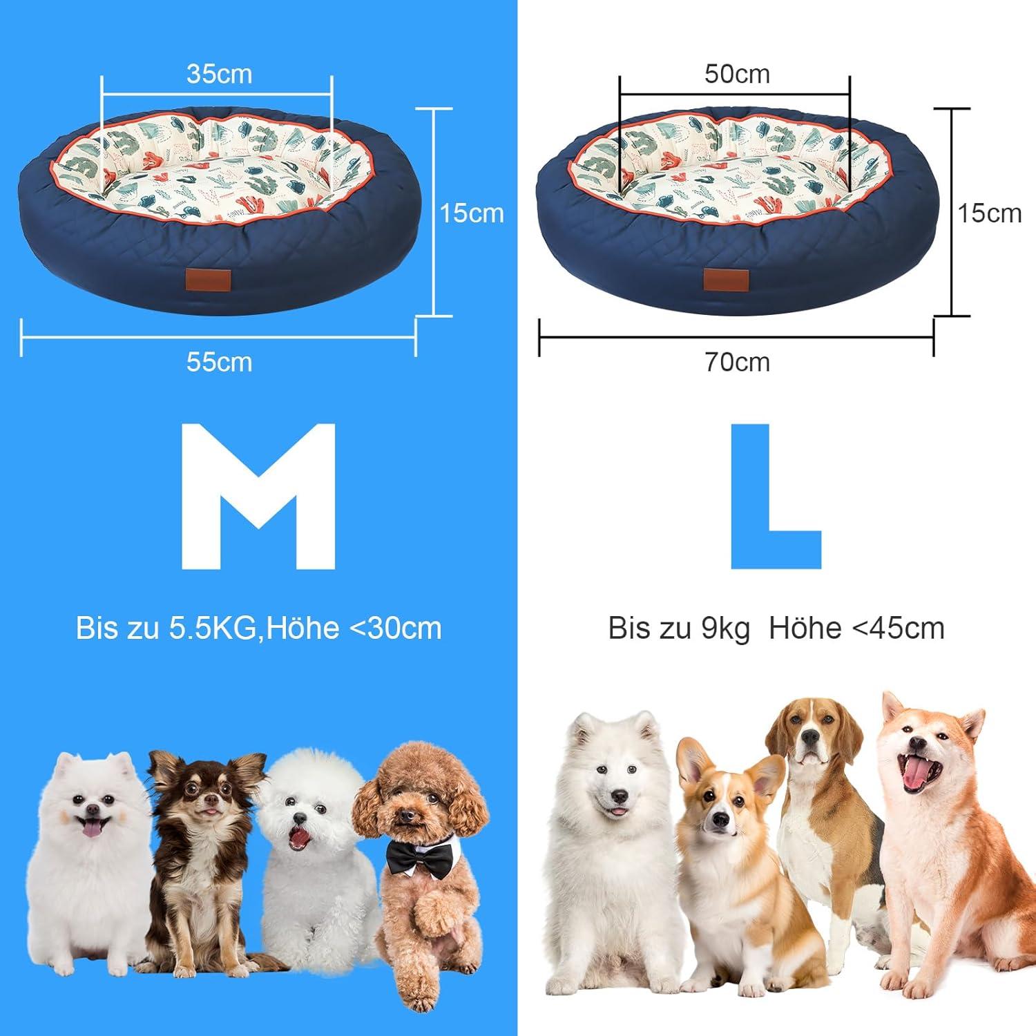 Hundebett Hundekorb Warmer kühler Matte mittelgroße Hunde 70x16cm Blau