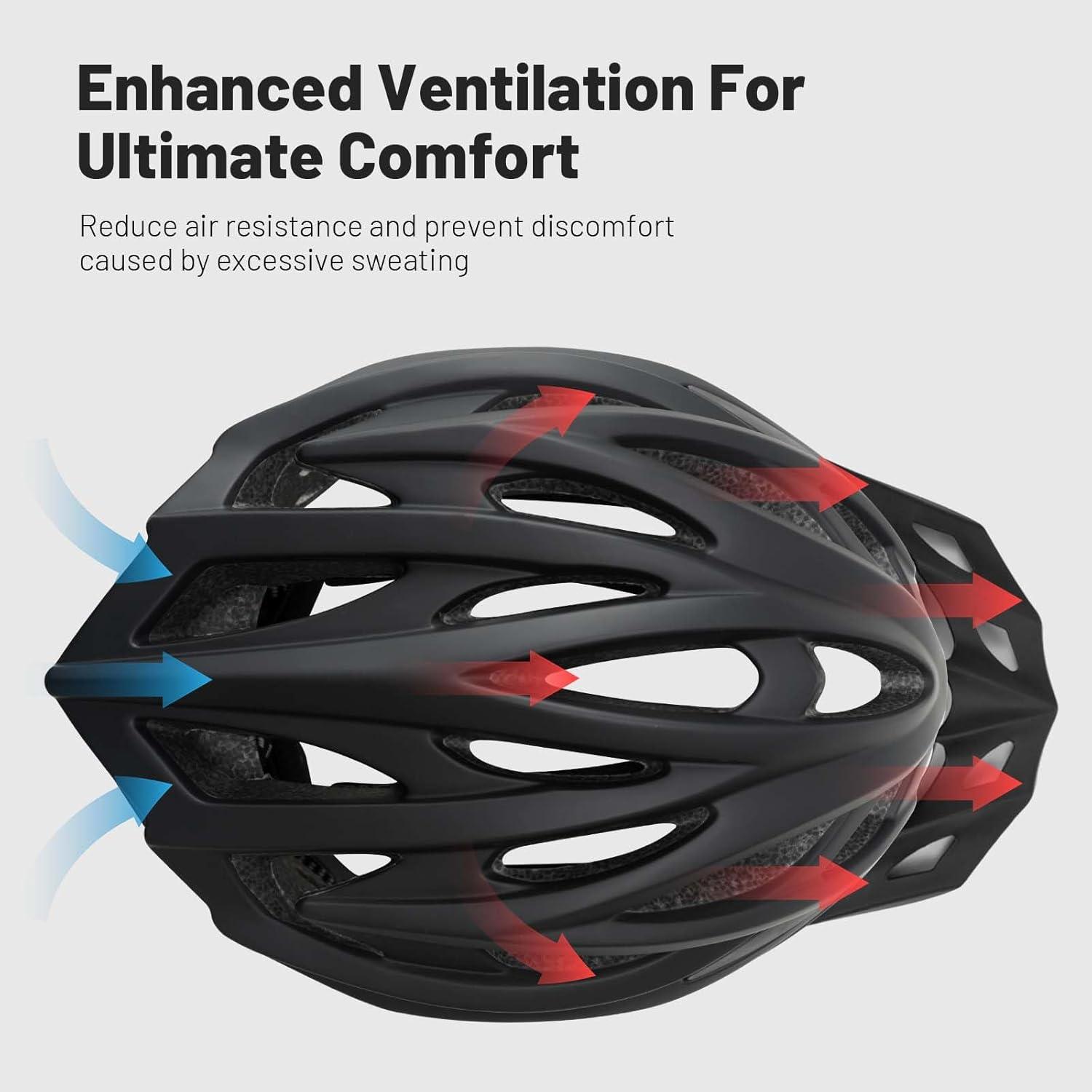 Leichter Fahrradhelm mit Schirm - Rennradhelm für Erwachsene L 58-61cm