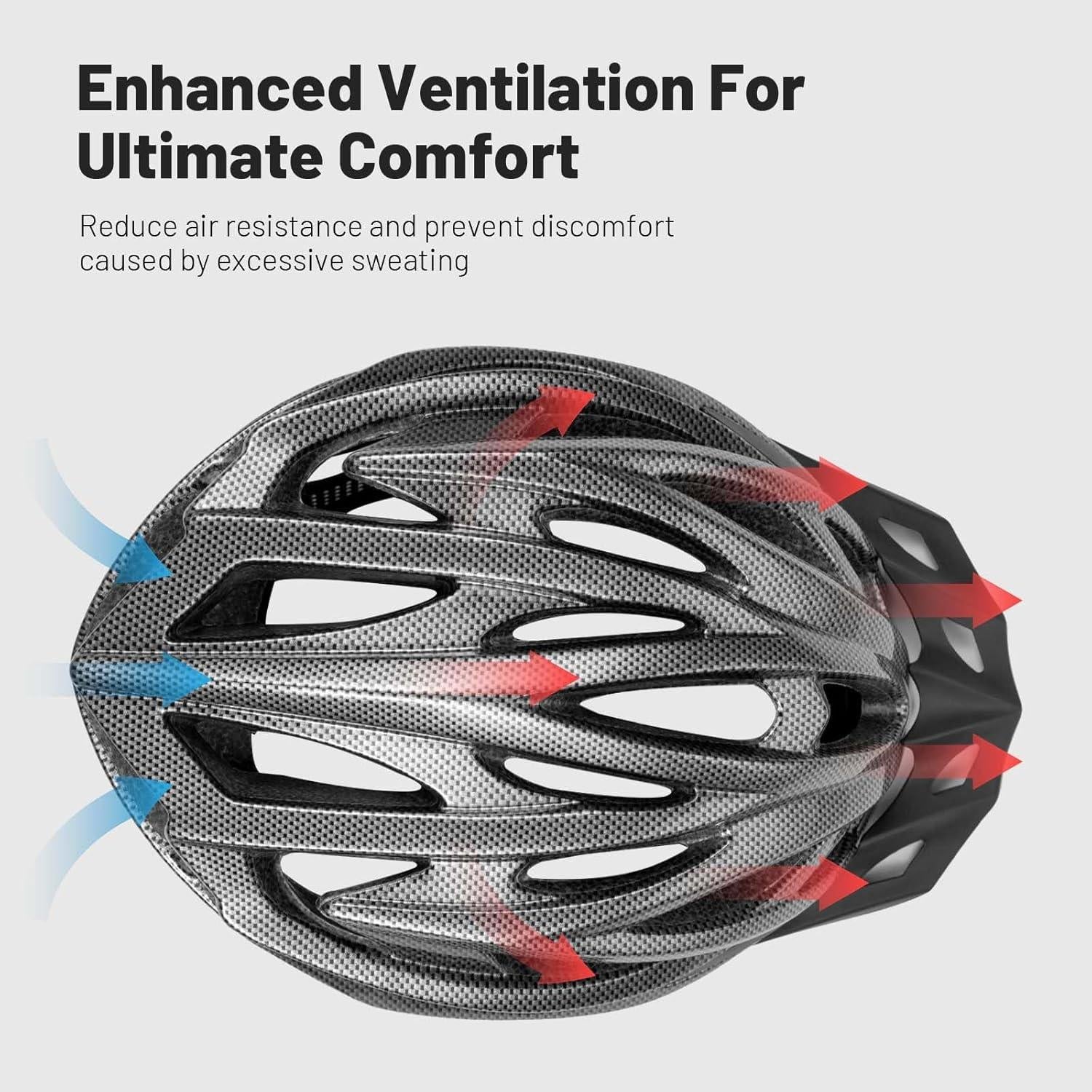 Favoto Erwachsene Fahrradhelm Schirm Abnehmbar Innenfutter Verstellbar