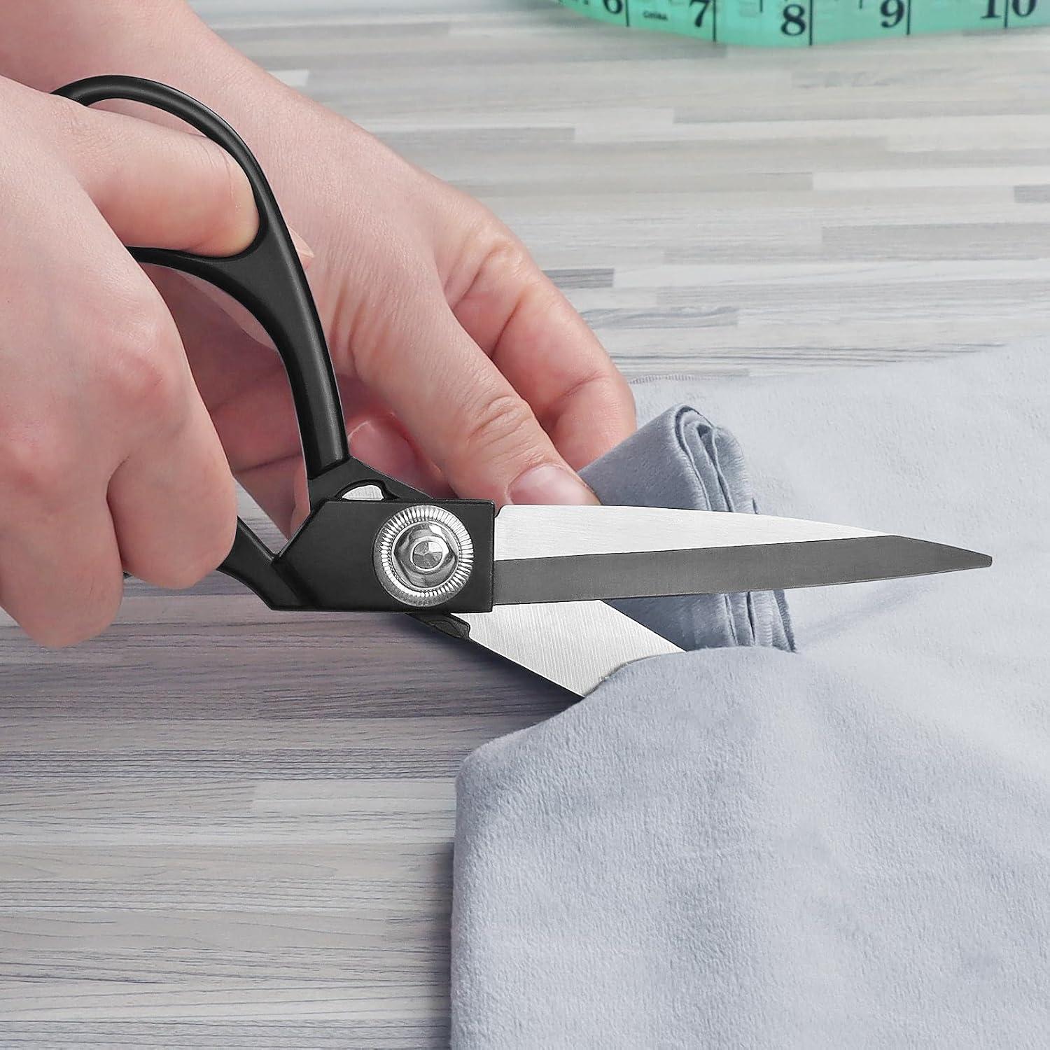 Nähschere Edelstahl Schneider Stoff Leder Dressmaking 20cm Schwarz