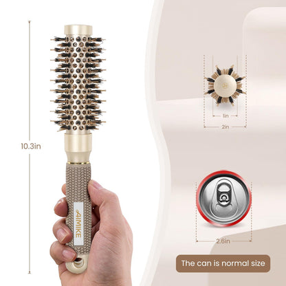 Rundbürste groß mit Wildschweinborsten für Haarstyling - 25mm Barrel