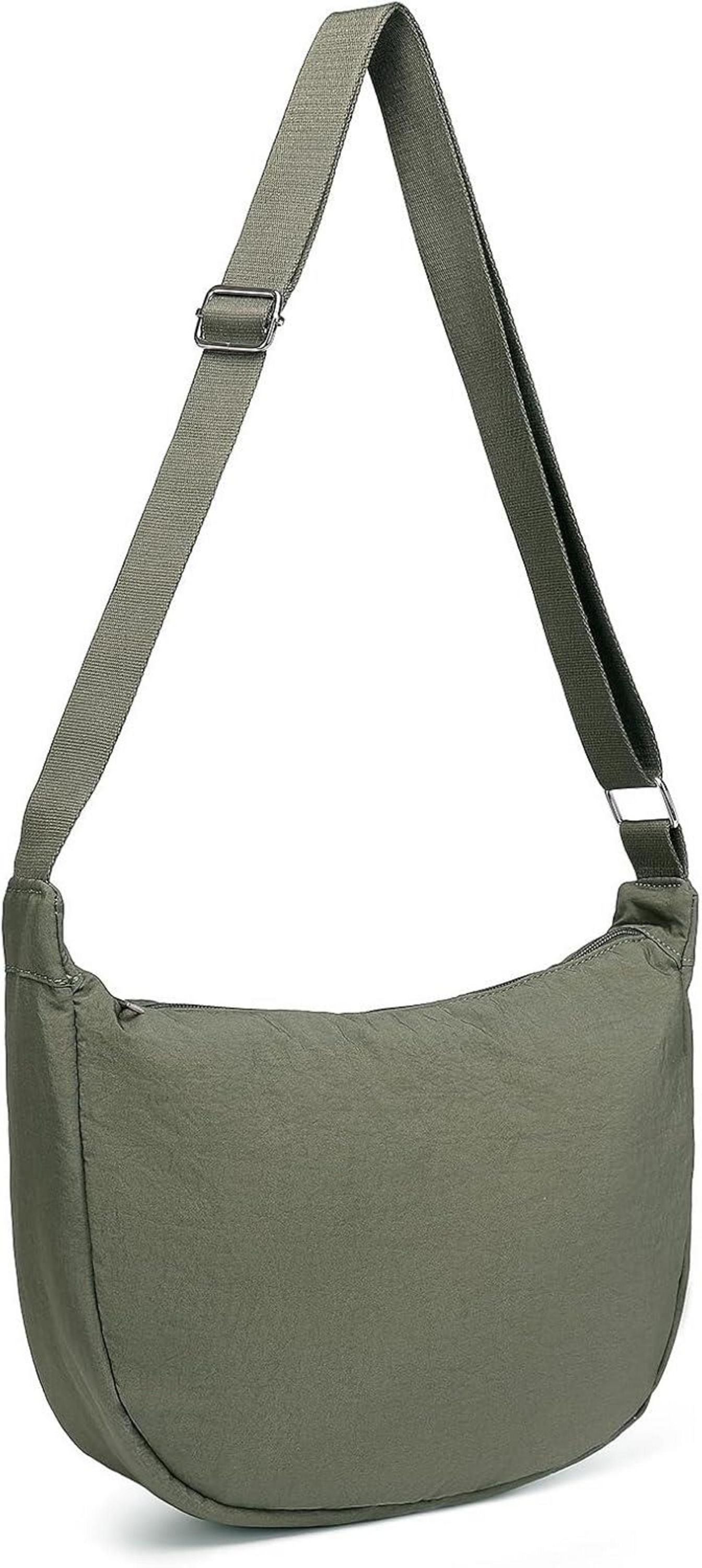 Damen Halbmond Crossbody Umhängetasche Nylon wasserdicht verstellbarer