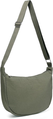Damen Halbmond Crossbody Umhängetasche Nylon wasserdicht verstellbarer