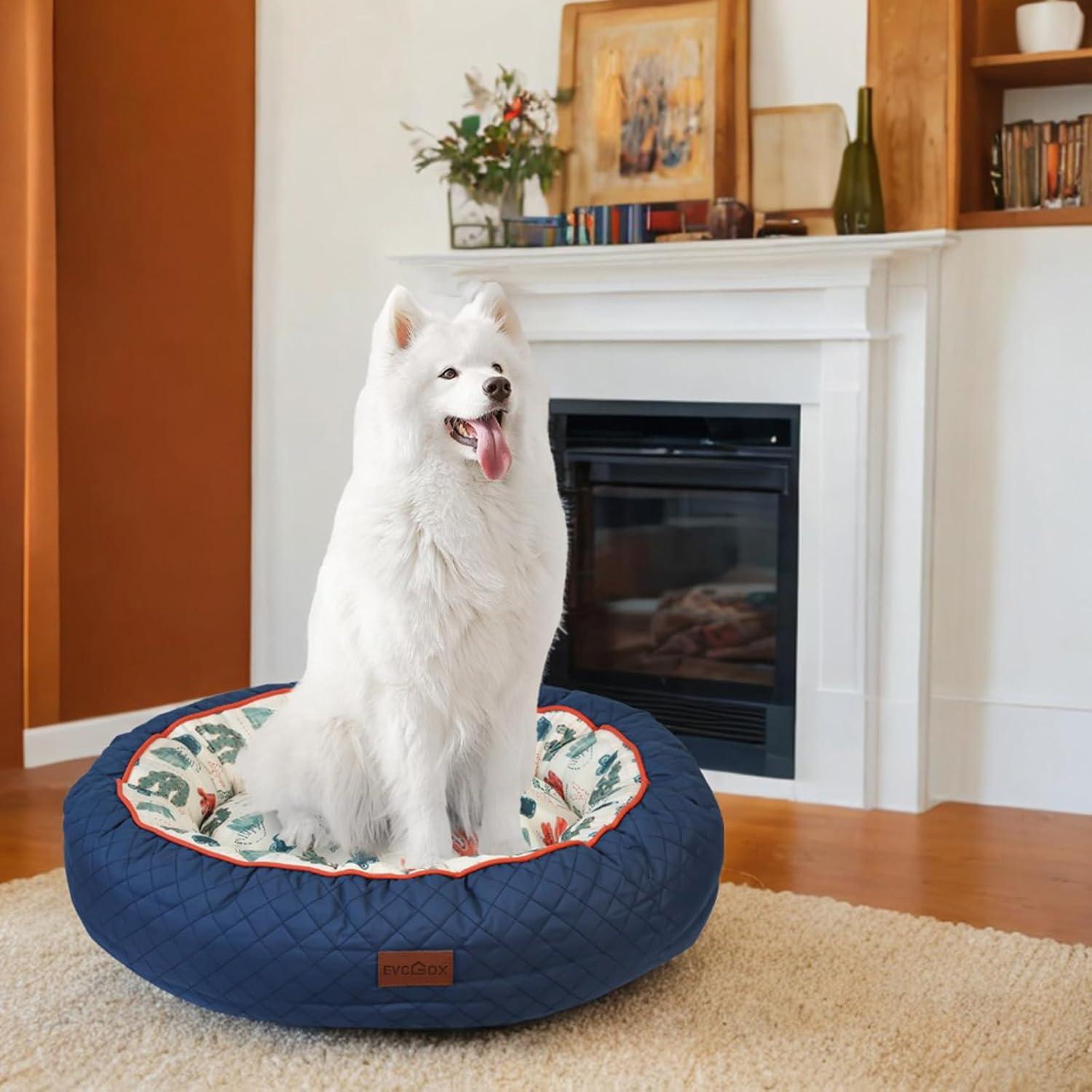 Hundebett für Kleine Hunde mit Warmer und Kühler Matte - Blau
