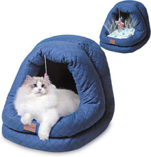 Katzenbett Hundehöhle Warmer Kühler Matte rutschfeste Hundezelt Blau