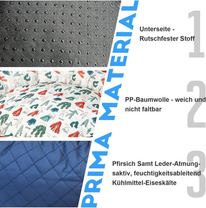Hundehöhle mit Warmer/kühler Matte, waschbar, rutschfest, Blau