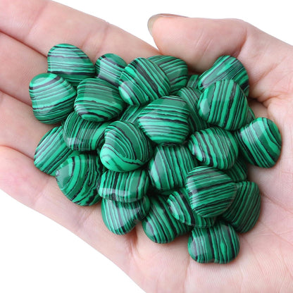 20er Set Malachit Herz Edelsteine Naturstein Reiki Kristalle Meditation 0,6 Zoll
