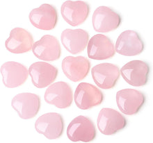 20er Rosenquarz Herz Kristalle Set Heilung Natürliche Stein Reiki
