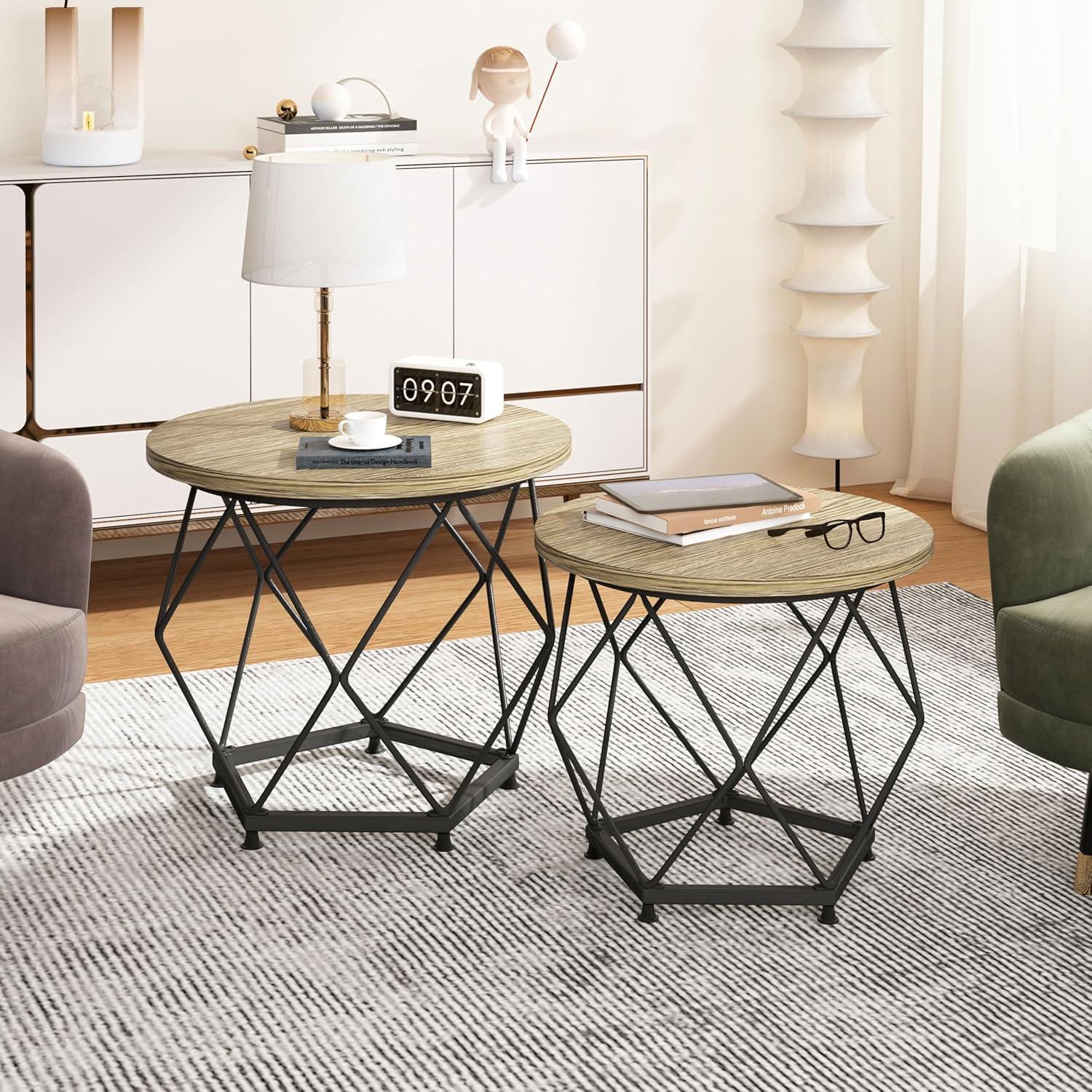 Couchtisch Set Rund Beistelltisch Nachttisch Sofatisch
