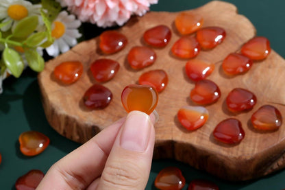 Karneol Herz Edelsteine Set 20 Stück Natürliche Kristalle Reiki Meditation 0,6 Zoll