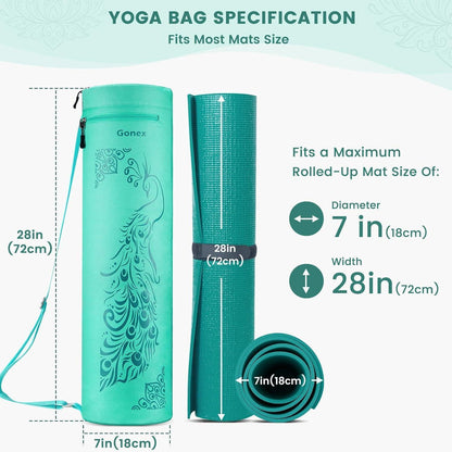 Yogatasche mit Reißverschluss – Wasserdicht & Verstellbar – Grün Pfau