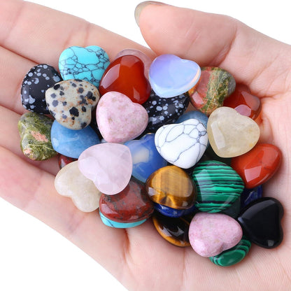 Heilung Kristall Set Natürliche Herz Edelsteine 20 Stück Meditation 0,6 Zoll