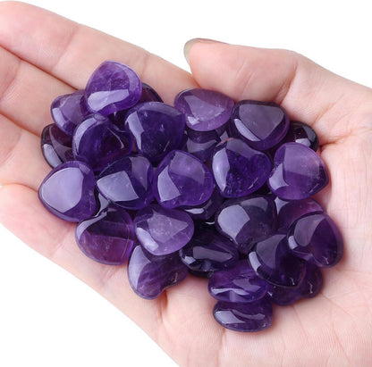 Amethyst Herz Kristall Set Natürliche Steine 20 Stück